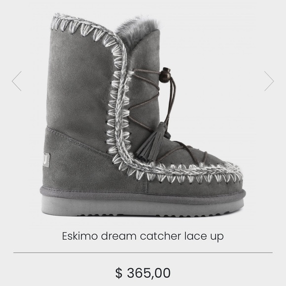 Grey Eskimo Dream Catcher lace up Mou Boots - Picture 2 of 15